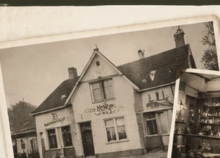 Historische foto van het café